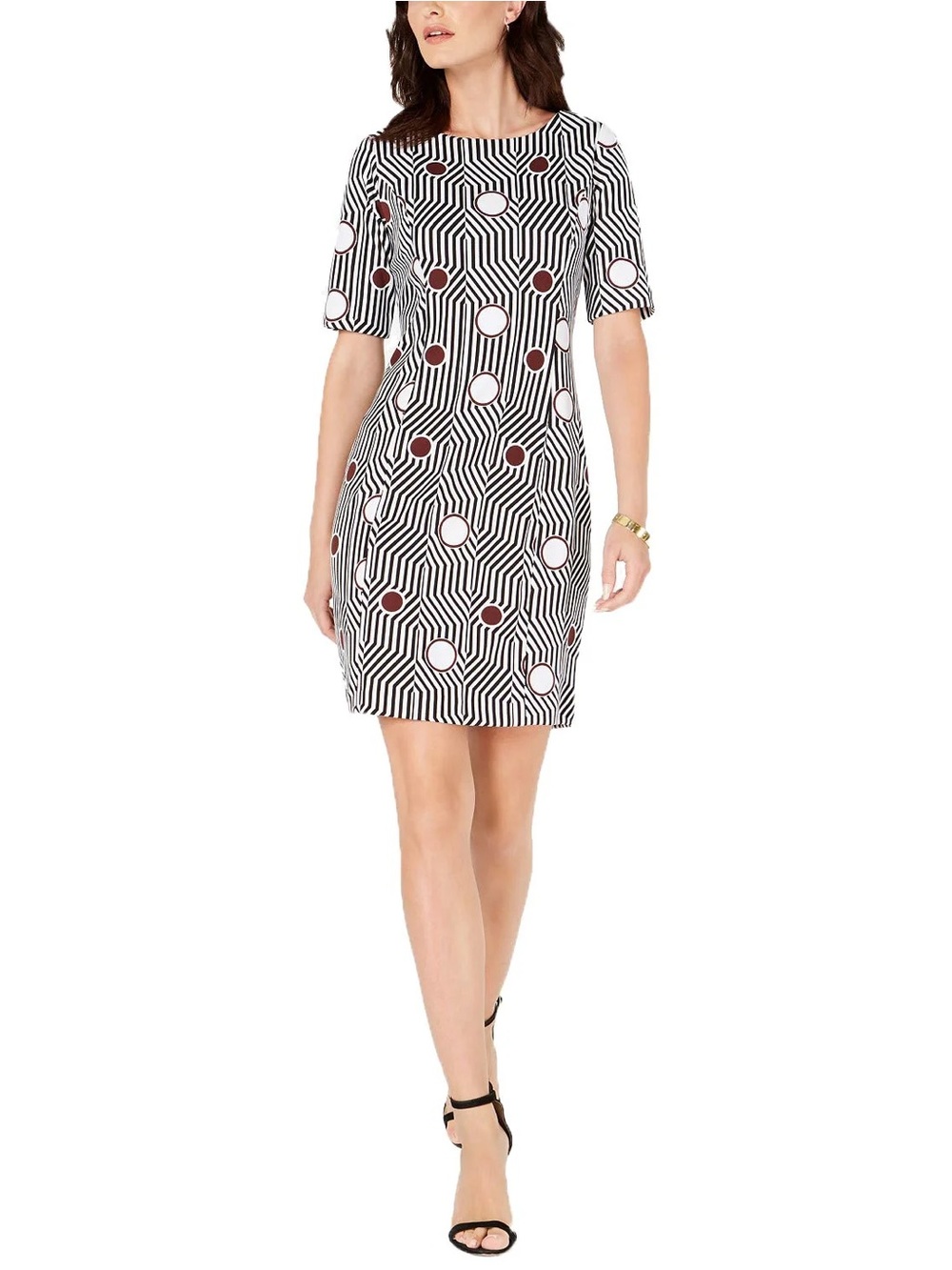ALFANI Geometric Print Sheath Dress Sz 14